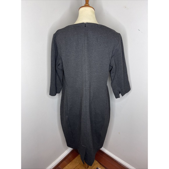 Plus MM Lafleur The Mona Textured Ponte Dress Gray‎ 1X - Picture 4 of 10